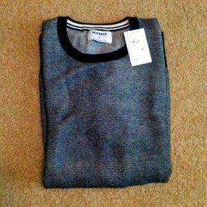 Lightweight Crewneck Long Sleeve Sweater:  White & Navy.  Never used!